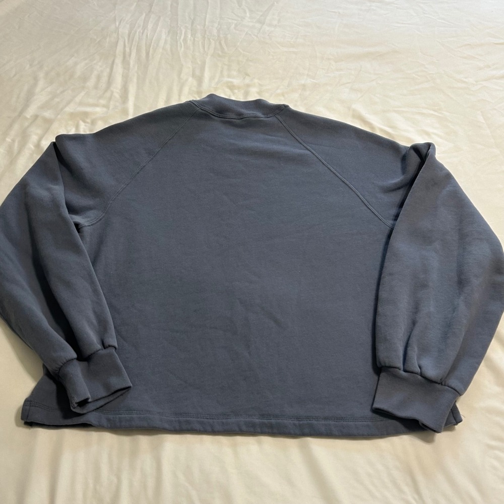 Abercrombie & Fitch Womens Mock Neck Sweatshirt Blue Gray‎ Raglan Pullover Large - Picture 2 of 6